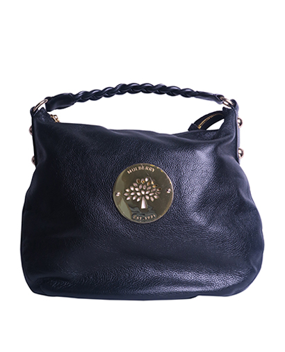 Daria Hobo, £325, Handbags, Black, Leather, Front view